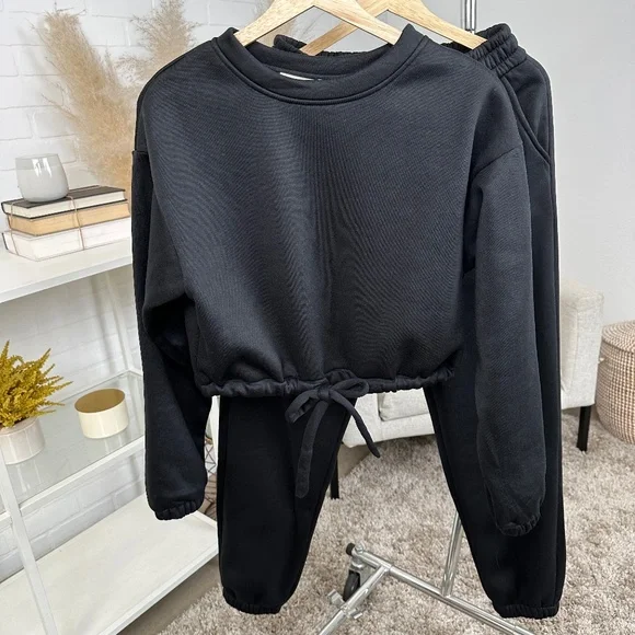 Cropped Pullover Sweat pants SETN | Black - Picture 3 of 5